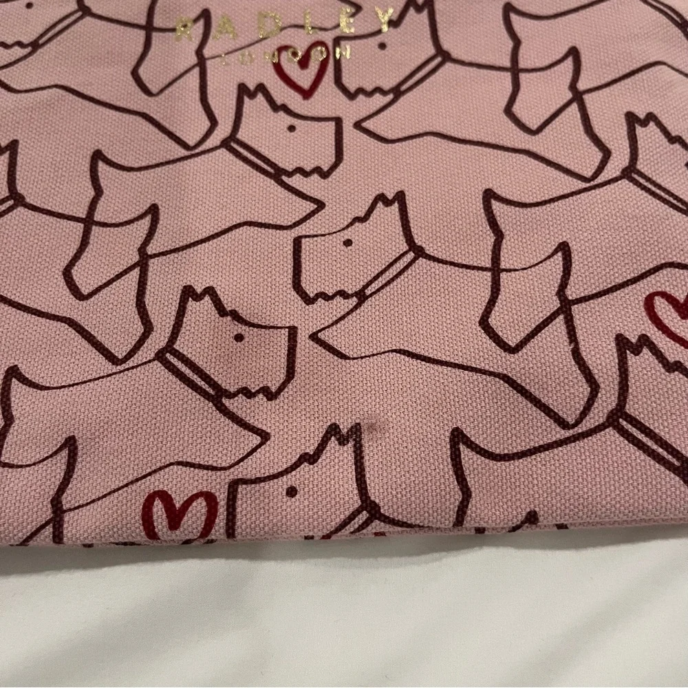 RADLEY LONDON Pink Makeup Purse Wristlet Golf cosmetic pouch dog lover zipper